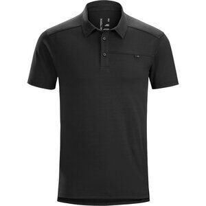 ARC'TERYX Black Captive Short Sleeve Polo Technical Stretch Outdoor Shirt xxl